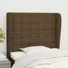 Image de vidaXL Tête de lit avec oreilles Marron foncé 103x23x118/128 cm Tissu