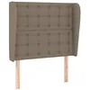 Image de vidaXL Tête de Lit avec Oreilles Meuble de Chambre à Coucher Accessoire de Lit Simple Tête de Cadre de Lit Intérieur Taupe 103x23x118/128 cm Tissu