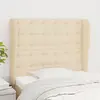 Image de vidaXL Tête de lit avec oreilles Crème 103x23x118/128 cm Tissu