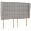 Image de vidaXL Tête de lit avec oreilles Gris clair 147x23x118/128 cm Tissu