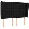 Image de vidaXL Tête de lit avec oreilles Noir 147x23x118/128 cm Tissu