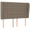 Image de vidaXL Tête de lit avec oreilles Taupe 147x23x118/128 cm Tissu