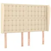 Image de vidaXL Tête de lit avec oreilles Crème 147x23x118/128 cm Tissu