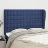 Image de vidaXL Tête de lit avec oreilles Bleu 147x23x118/128 cm Tissu