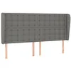 Image de vidaXL Tête de lit avec oreilles Gris foncé 163x23x118/128 cm Tissu
