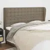 Image de vidaXL Tête de lit avec oreilles Taupe 163x23x118/128 cm Tissu