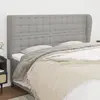 Image de vidaXL Tête de lit avec oreilles Gris clair 183x23x118/128 cm Tissu