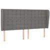 Image de vidaXL Tête de lit avec oreilles Gris foncé 183x23x118/128 cm Tissu
