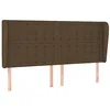 Image de vidaXL Tête de lit avec oreilles Marron foncé 183x23x118/128 cm Tissu