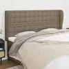 Image de vidaXL Tête de lit avec oreilles Taupe 183x23x118/128 cm Tissu