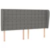 Image de vidaXL Tête de lit avec oreilles Gris foncé 203x23x118/128 cm Tissu