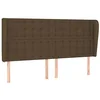 Image de vidaXL Tête de lit avec oreilles Marron foncé 203x23x118/128 cm Tissu