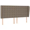 Image de vidaXL Tête de lit avec oreilles Taupe 203x23x118/128 cm Tissu