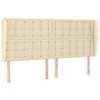 Image de vidaXL Tête de lit avec oreilles Crème 203x23x118/128 cm Tissu