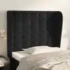 Image de vidaXL Tête de lit avec oreilles Noir 83x23x118/128 cm Velours