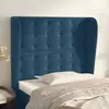 Image de vidaXL Tête de lit avec oreilles Bleu foncé 83x23x118/128 cm Velours