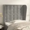 Image de vidaXL Tête de lit avec oreilles Gris clair 93x23x118/128 cm Velours