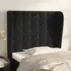 Image de vidaXL Tête de lit avec oreilles Noir 93x23x118/128 cm Velours
