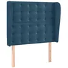 Image de vidaXL Hoofdbord met randen 93x23x118/128 cm fluweel donkerblauw