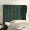 Image de vidaXL Tête de lit avec oreilles Vert foncé 103x23x118/128 cm Velours