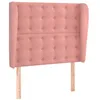 Image de vidaXL Hoofdbord met randen 103x23x118/128 cm fluweel roze