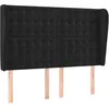Image de vidaXL Tête de lit avec oreilles Noir 147x23x118/128 cm Velours