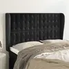 Image de vidaXL Tête de lit avec oreilles Noir 147x23x118/128 cm Velours
