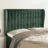 Image de vidaXL Tête de lit avec oreilles Vert foncé 147x23x118/128 cm Velours