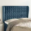 Image de vidaXL Tête de lit avec oreilles Bleu foncé 147x23x118/128 cm Velours