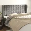 Image de vidaXL Tête de lit avec oreilles Gris clair 163x23x118/128 cm Velours