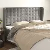 Image de vidaXL Tête de lit avec oreilles Gris clair 183x23x118/128 cm Velours