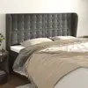 Image de vidaXL Tête de lit avec oreilles Gris foncé 183x23x118/128 cm Velours