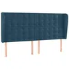 Image de vidaXL Tête de lit avec oreilles Bleu foncé 183x23x118/128 cm Velours
