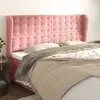 Image de vidaXL Tête de lit avec oreilles Rose 183x23x118/128 cm Velours