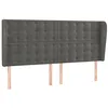 Image de vidaXL Tête de lit avec oreilles Gris foncé 203x23x118/128 cm Velours