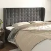 Image de vidaXL Tête de lit avec oreilles Gris foncé 203x23x118/128 cm Velours