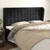 Image de vidaXL Tête de lit avec oreilles Noir 203x23x118/128 cm Velours
