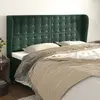 Image de vidaXL Tête de lit avec oreilles Vert foncé 203x23x118/128 cm Velours