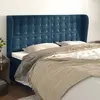 Image de vidaXL Tête de lit avec oreilles Bleu foncé 203x23x118/128 cm Velours
