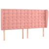 Image de vidaXL Tête de lit avec oreilles Rose 203x23x118/128 cm Velours