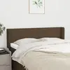 Image de vidaXL Tête de lit avec oreilles Marron Foncé 147x16x78/88 cm Tissu