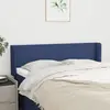 Image de vidaXL Tête de lit avec oreilles Bleu 147x16x78/88 cm Tissu