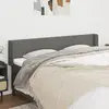 Image de vidaXL Tête de lit avec oreilles Gris foncé 163x16x78/88 cm Tissu