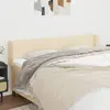 Image de vidaXL Tête de lit avec oreilles Crème 163x16x78/88 cm Tissu