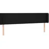 Image de vidaXL Tête de lit avec oreilles Noir 183x16x78/88 cm Tissu