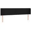 Image de vidaXL Tête de lit avec oreilles Noir 203x16x78/88 cm Tissu