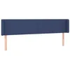 Image de vidaXL Tête de lit avec oreilles Bleu 203x16x78/88 cm Tissu