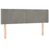 Image de vidaXL Tête de lit avec oreilles Gris clair 147x16x78/88 cm Velours