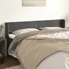 Image de vidaXL Tête de lit avec oreilles Gris foncé 163x16x78/88 cm Velours