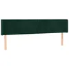 Image de vidaXL Hoofdbord met randen 183x16x78/88 cm fluweel donkergroen